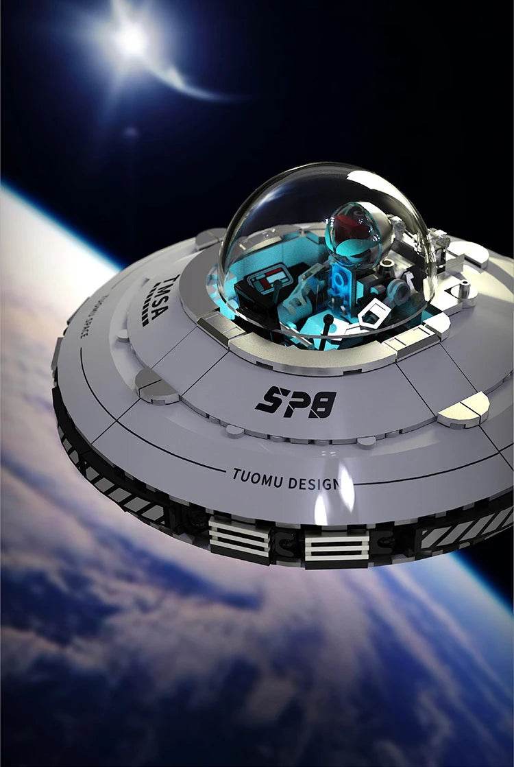 MOC High Difficulty Space UFO Alien Spaceship Model Puzzle - ToylandEU