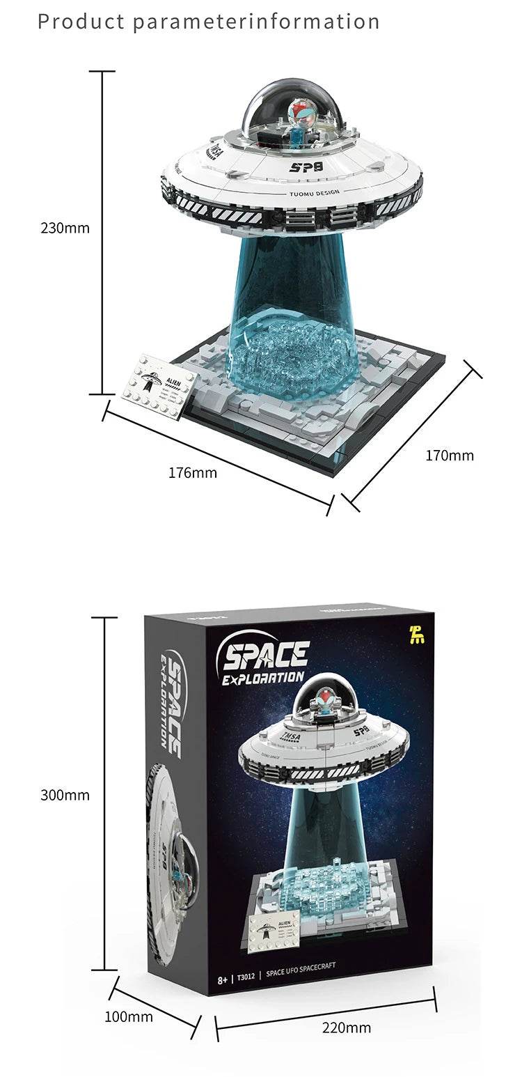 MOC High Difficulty Space UFO Alien Spaceship Model Puzzle - ToylandEU