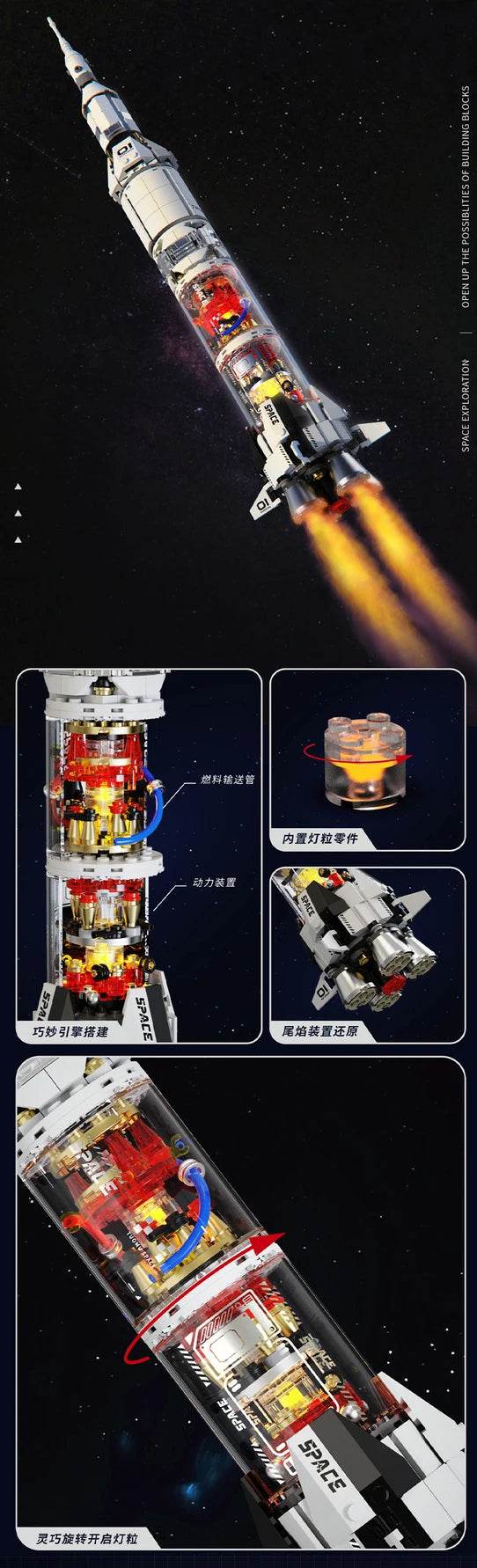 MOC High Difficulty Space UFO Alien Spaceship Model Puzzle - ToylandEU