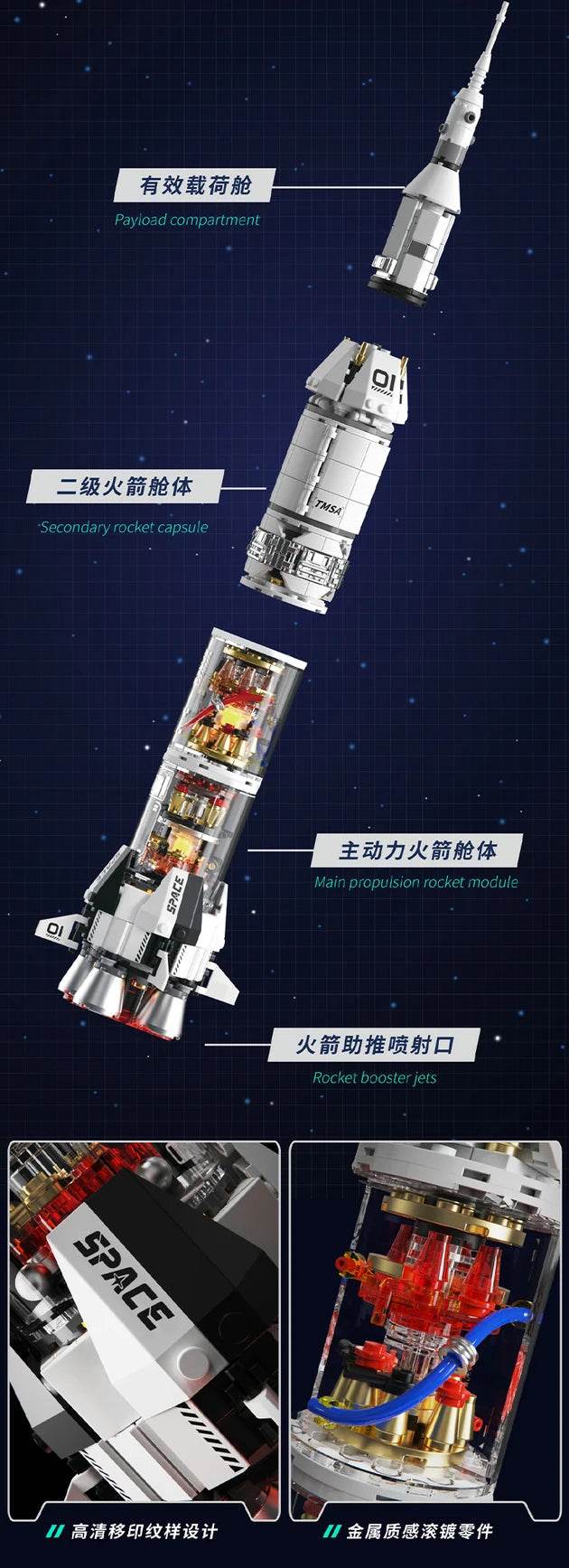 MOC High Difficulty Space UFO Alien Spaceship Model Puzzle - ToylandEU