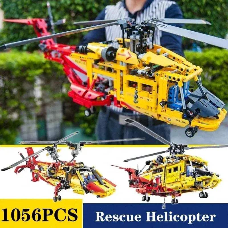 High Tech Building Blocks Rescue Helicopter Model Compatible With Lego For Children - ToylandEU