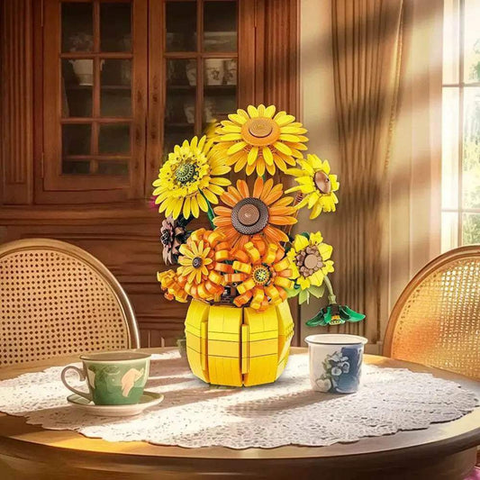  MOC Hot 1009PCS Sunflower Potted House Decoration Building Blocks Set -  ToylandEU™