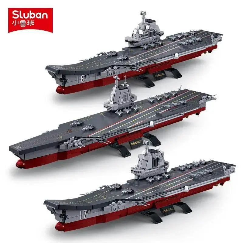 Hot Sluban Blocks Military Series Maritime Aircraft Carrier Model Building Blocks Gift - ToylandEU