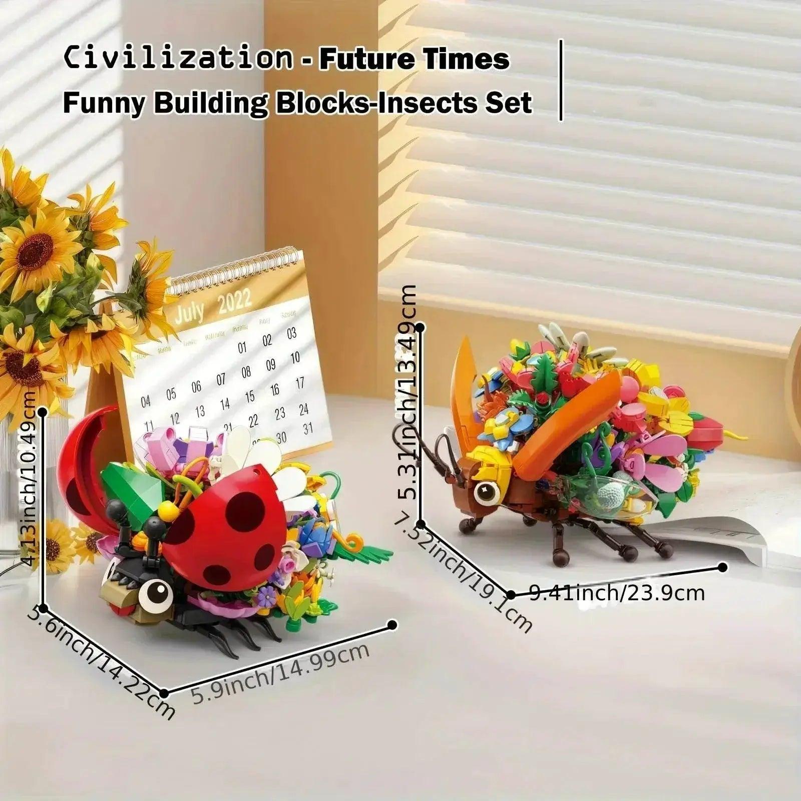  MOC Insect Flower Building Blocks Creativity Ladybug Beetle Bee -  ToylandEU™