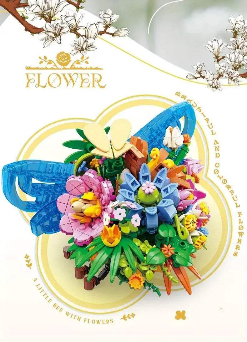 Insect Flower Building Blocks Creativity Ladybug Beetle Bee - ToylandEU
