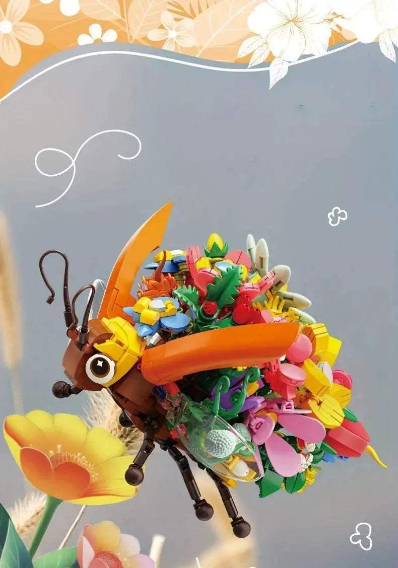 Insect Flower Building Blocks Creativity Ladybug Beetle Bee - ToylandEU