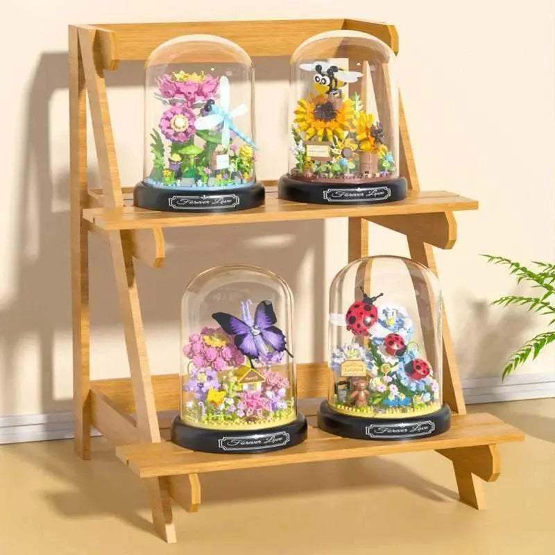 Insect Flower Building Blocks Set Bee Butterfly Potted Model - ToylandEU