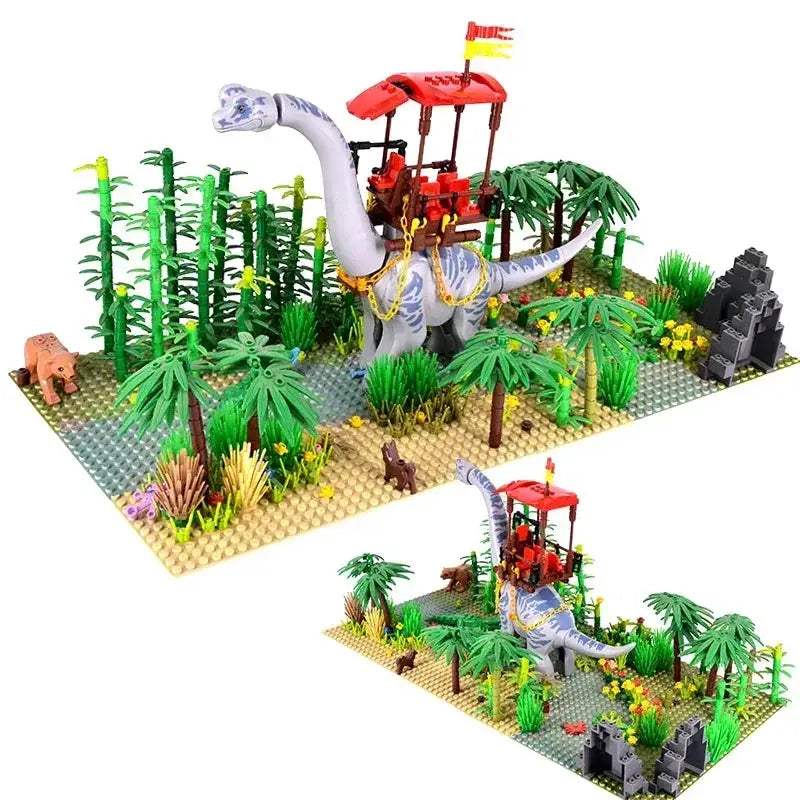 Jurassic Dinosaur Building Blocks Set With Rainforest Accessories - ToylandEU