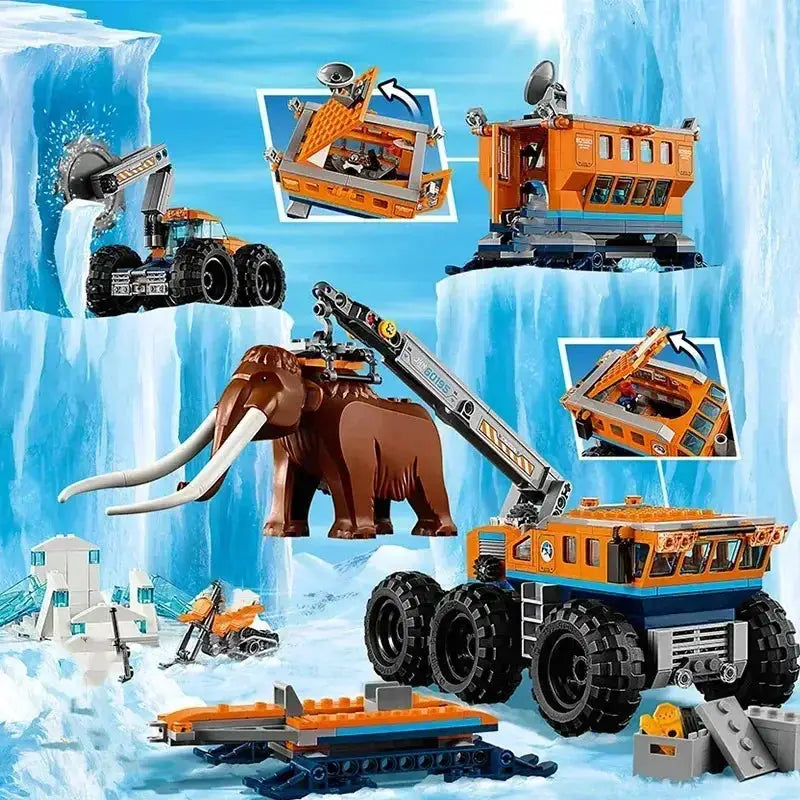 MOC LEGO Compatible City Series Arctic Exploration Crane Car - ToylandEU
