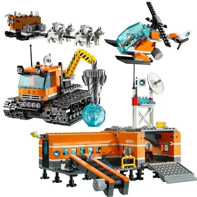 MOC LEGO Compatible City Series Arctic Exploration Crane Car - ToylandEU