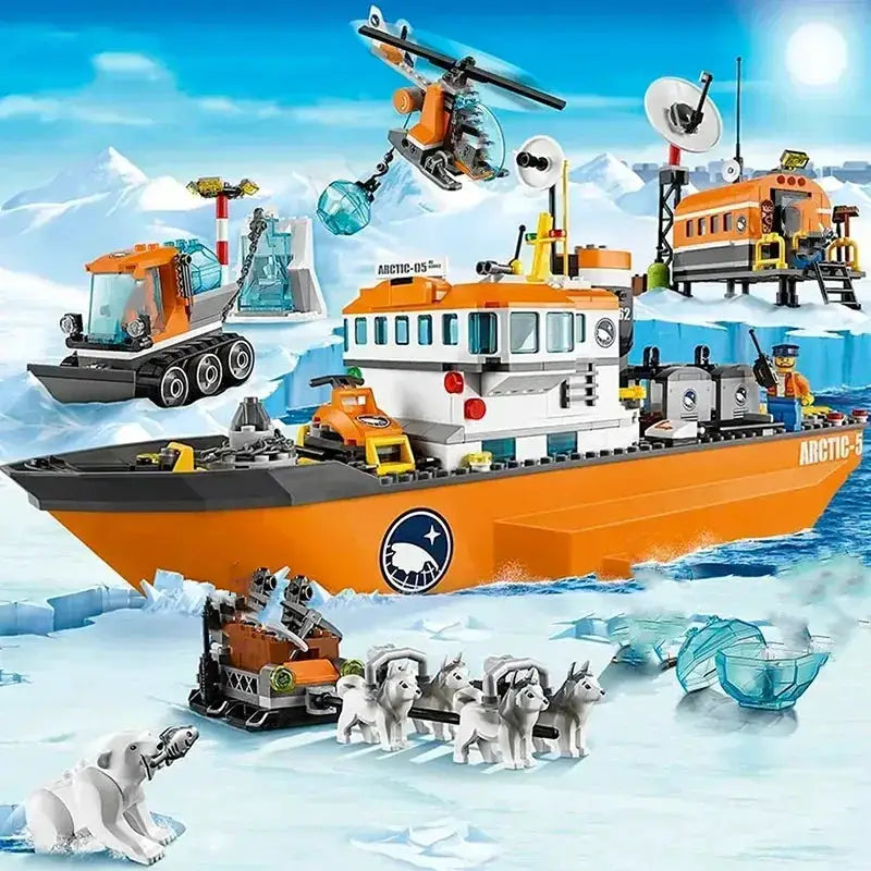 MOC LEGO Compatible City Series Arctic Exploration Crane Car - ToylandEU