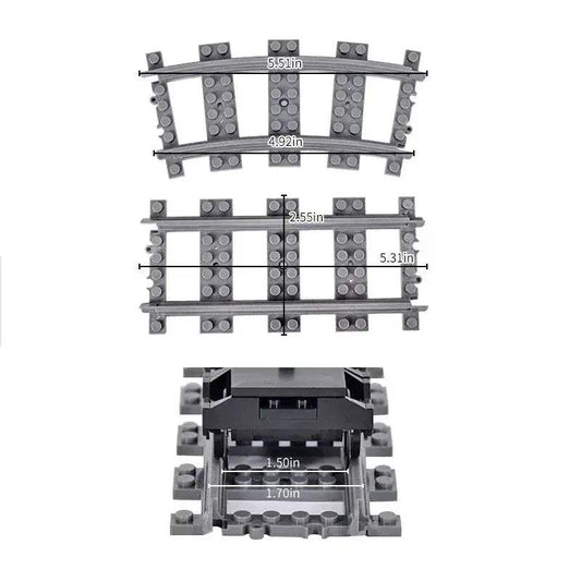  Lego Compatible Building Blocks Train Track Set Durable -  ToylandEU™