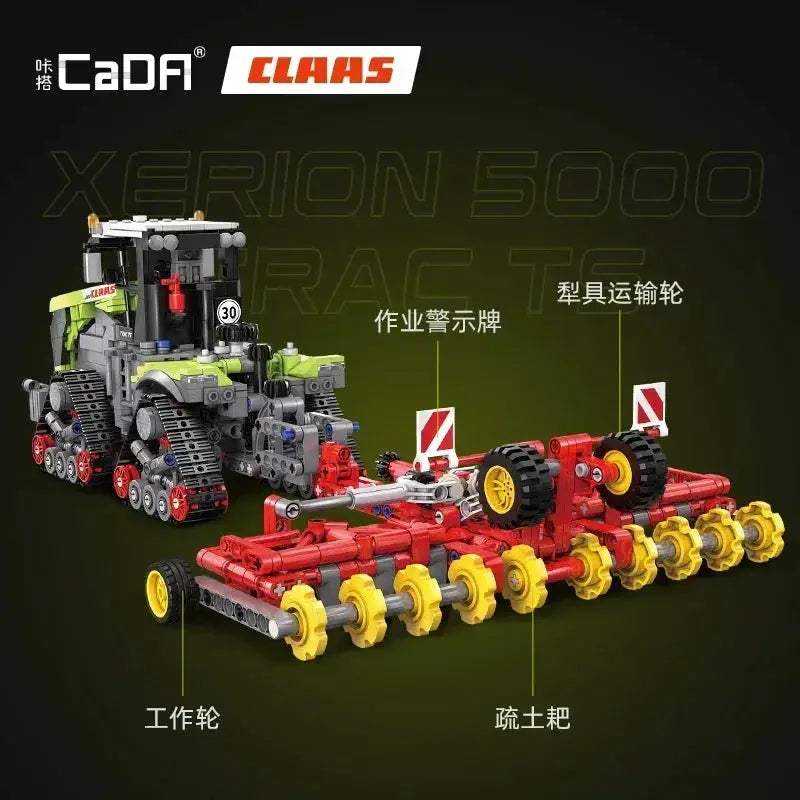 Lego Compatible Claas Tractor Building Blocks Set 1336pcs - ToylandEU