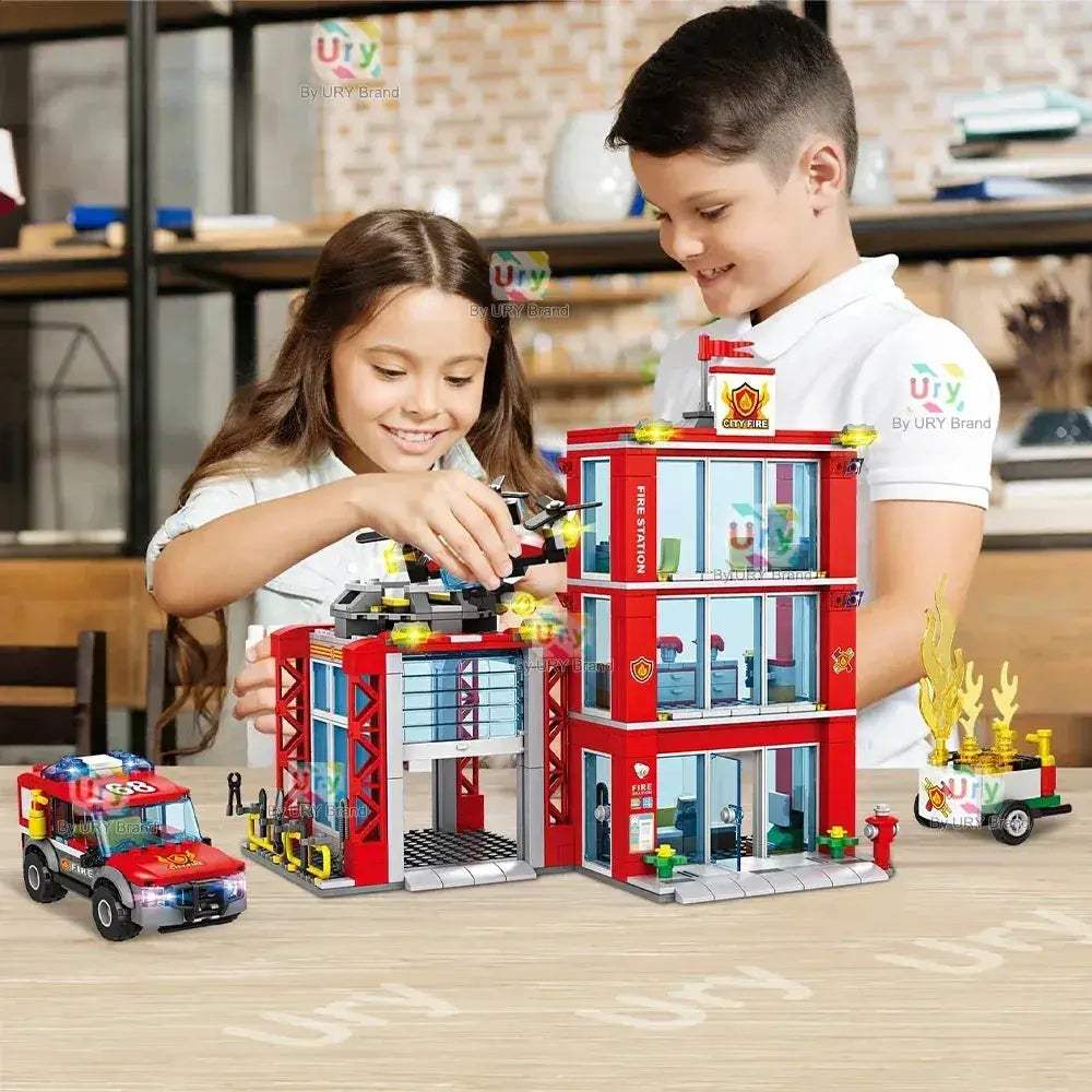 MOC Lego Compatible Fire Station Building Block Rescue Set - ToylandEU