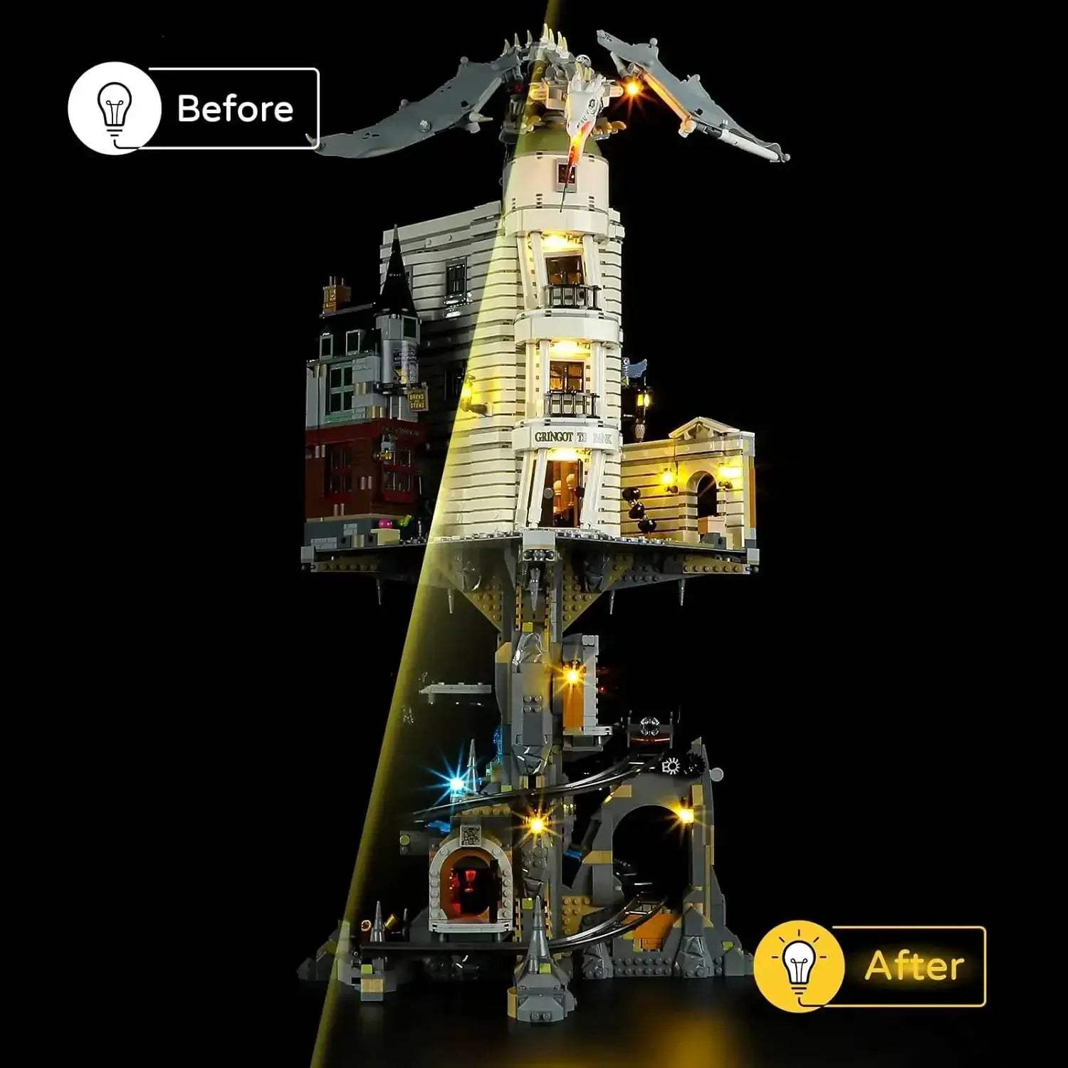 MOC Lego Compatible LED Light For Gringotts Wizarding Bank - ToylandEU