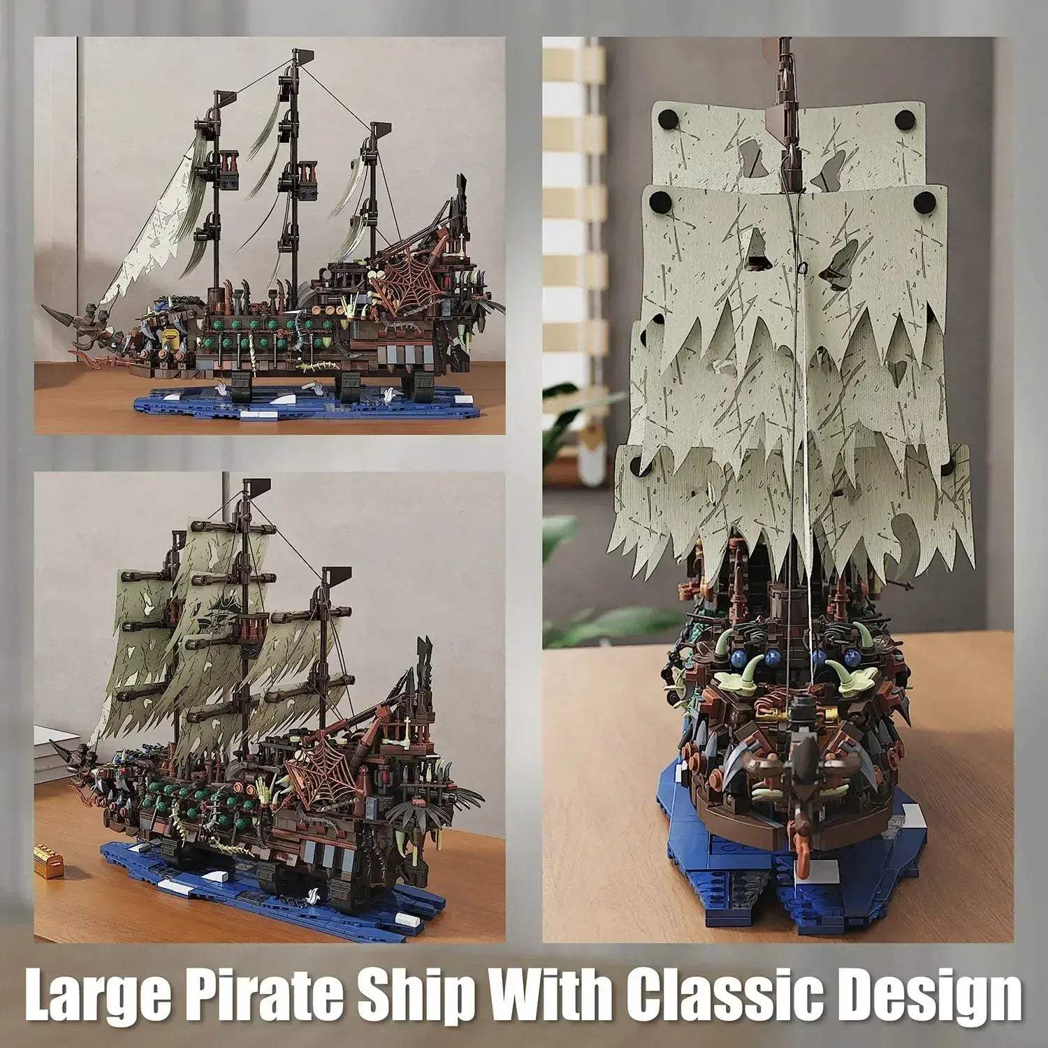 Lego Compatible Pirate Ship Building Blocks With Light - ToylandEU