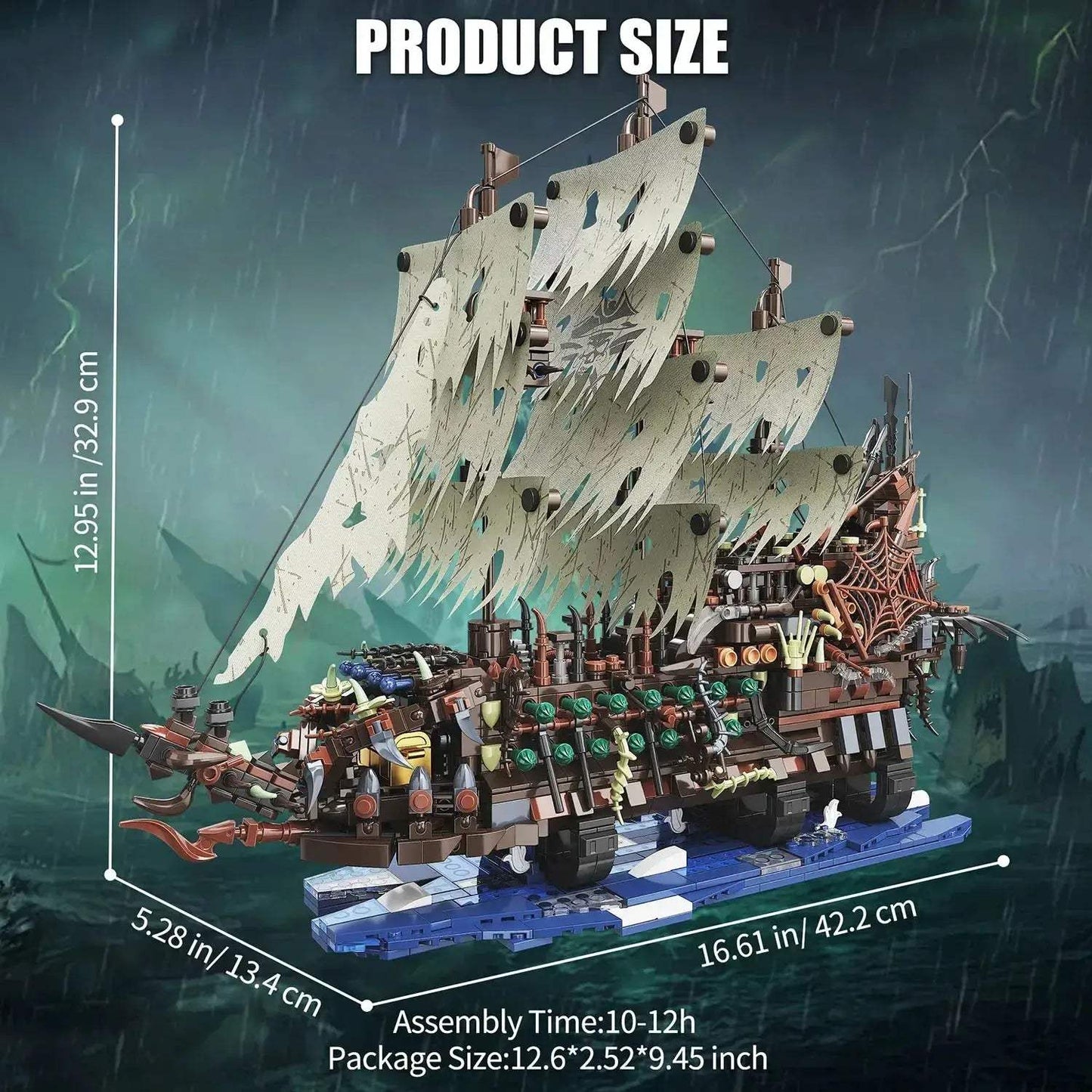 Lego Compatible Pirate Ship Building Blocks With Light - ToylandEU