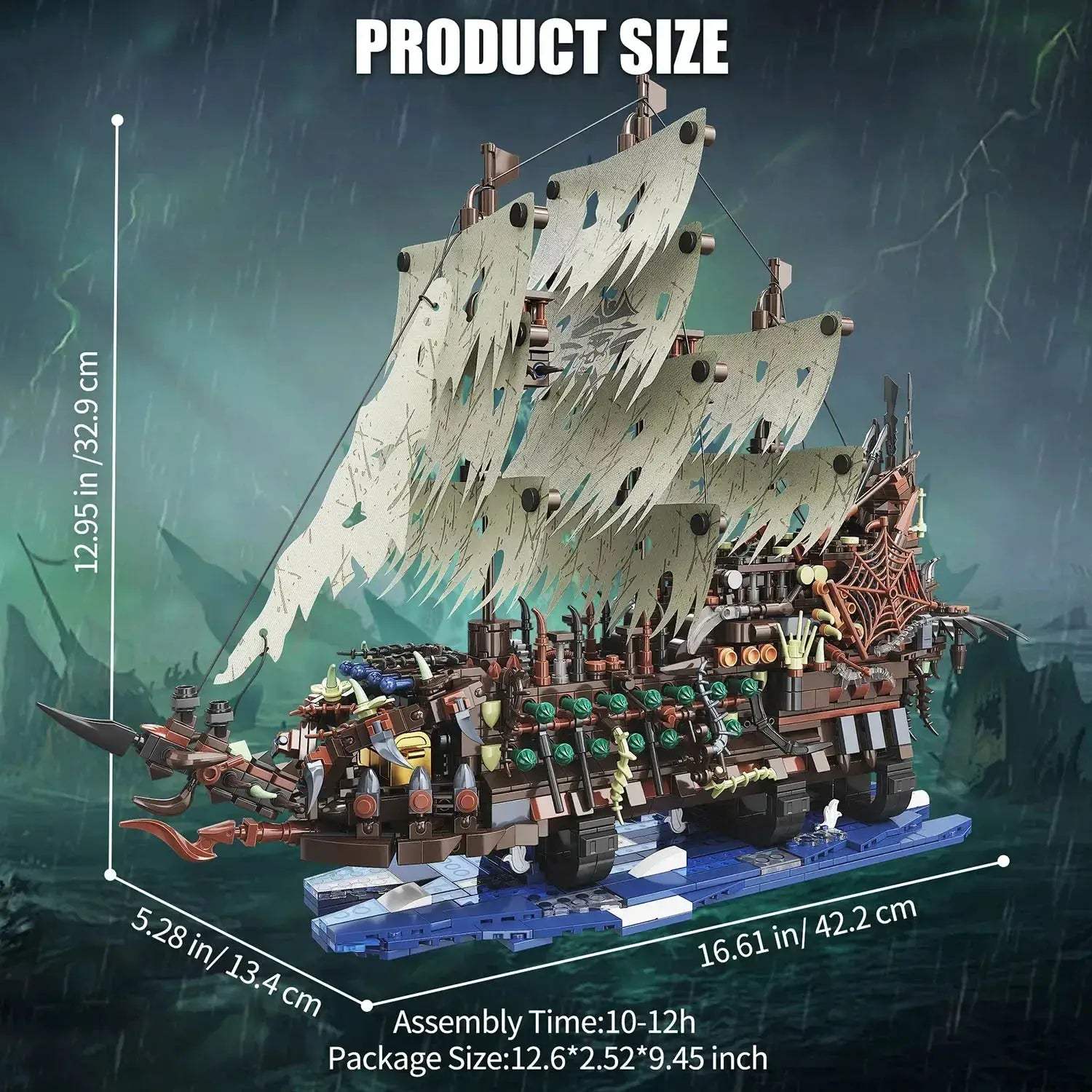 Lego Compatible Pirate Ship Building Blocks With Light - ToylandEU