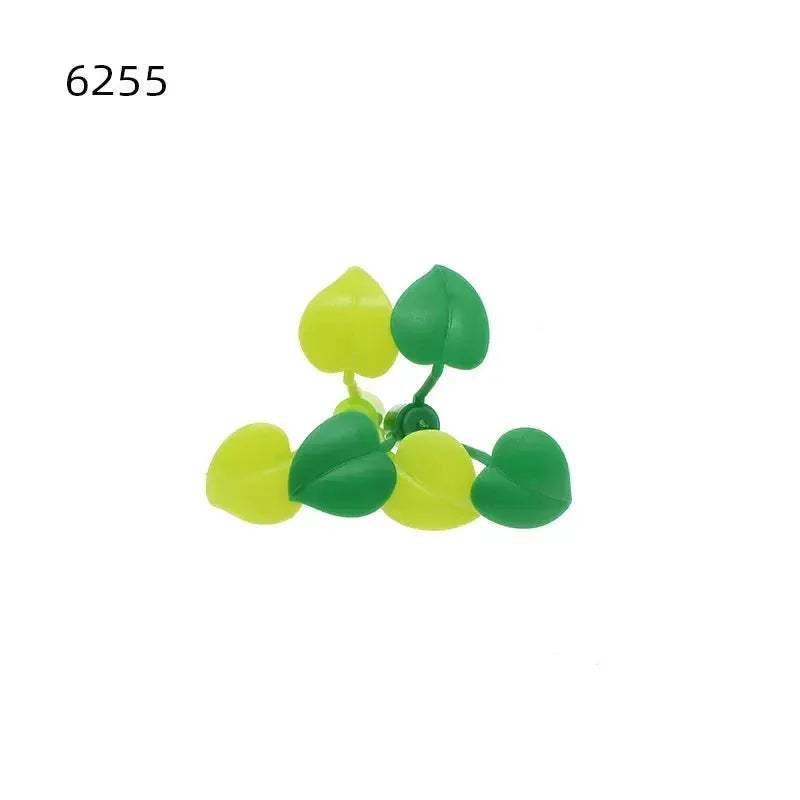 MOC Lego Compatible Plant Stem 6255 With Three Large Leaves - ToylandEU