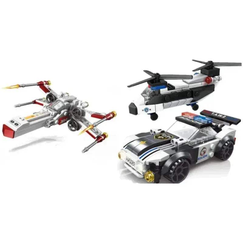 MOC Lego Compatible Police Patrol Car Helicopter Educational Building Set - ToylandEU