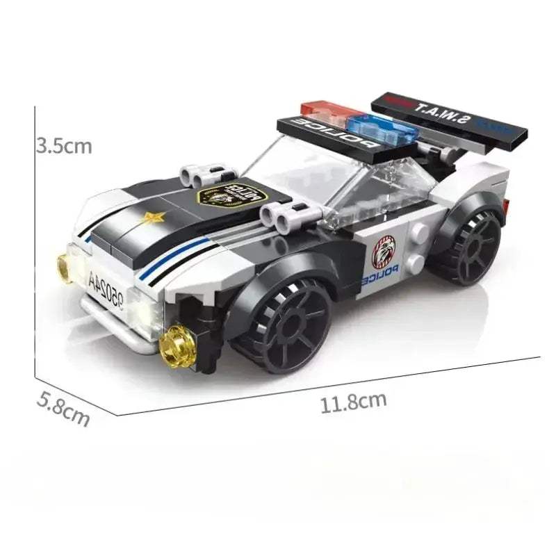 MOC Lego Compatible Police Patrol Car Helicopter Educational Building Set - ToylandEU