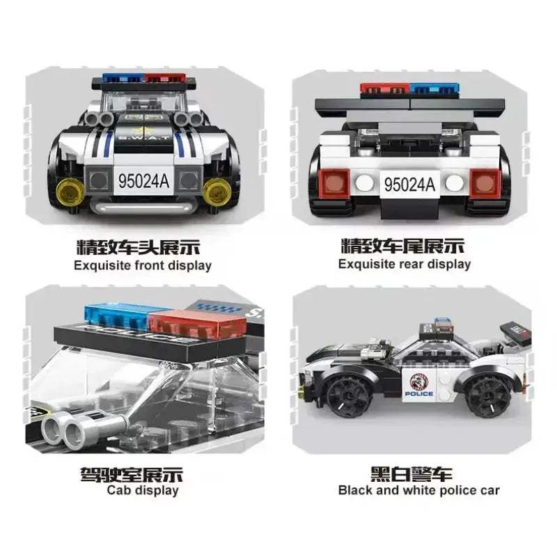 MOC Lego Compatible Police Patrol Car Helicopter Educational Building Set - ToylandEU