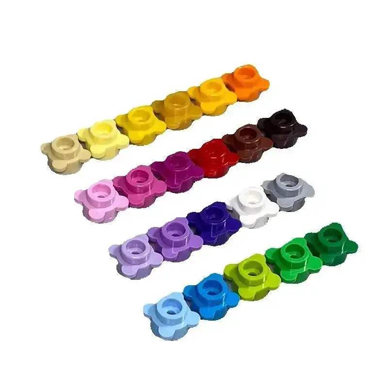 MOC Lego Compatible Round 1x1 Flower Edge Plates Multi Color Blocks - ToylandEU