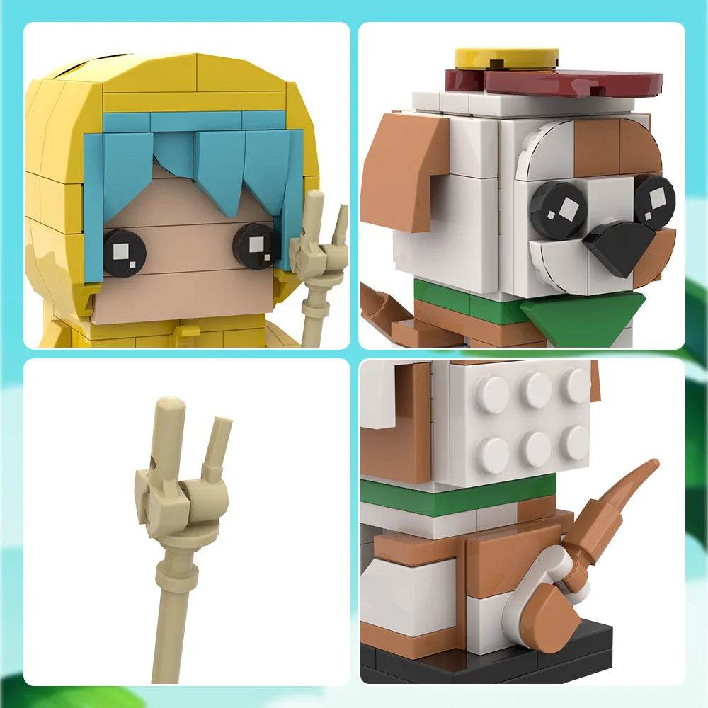 MOC Luce BrickheadZ Model Building Blocks Anime Girl Figure Building Bricks MOC - ToylandEU