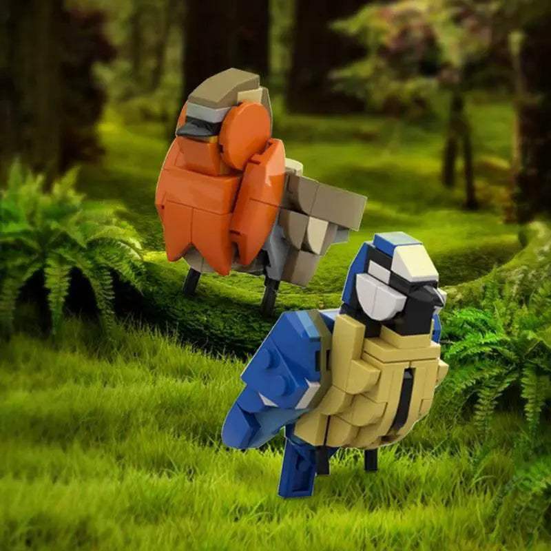 MOC-132640 Birds Blue Tit Redbreast Building Blocks Gift Building Bricks MOC - ToylandEU