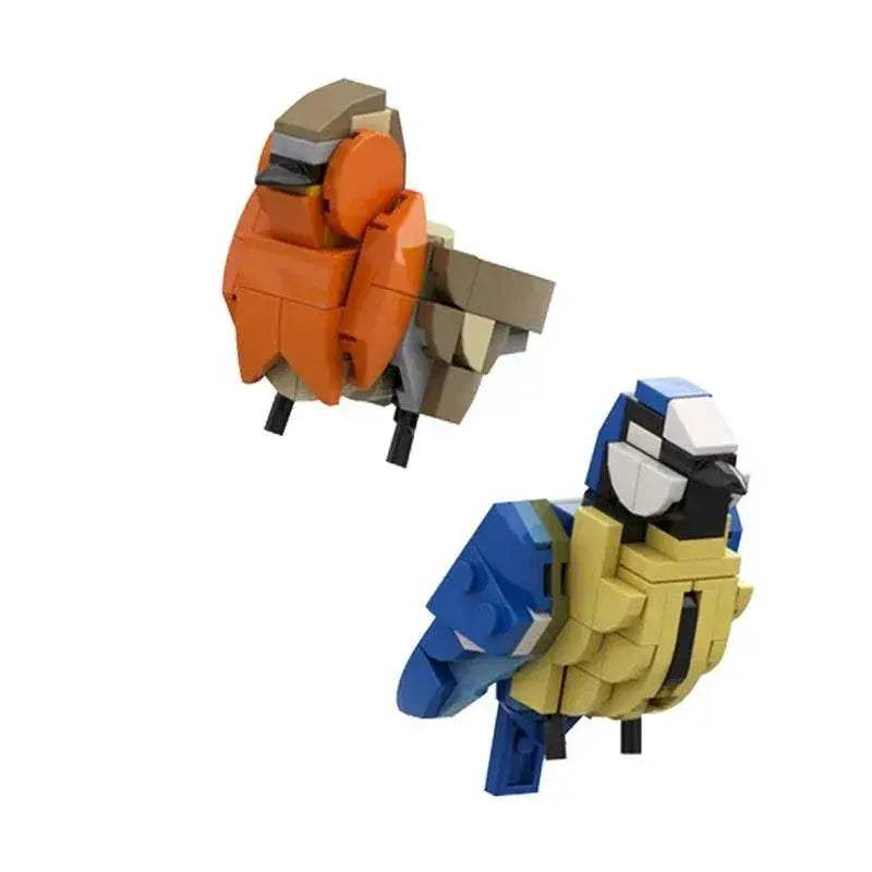 MOC-132640 Birds Blue Tit Redbreast Building Blocks Gift Building Bricks MOC - ToylandEU
