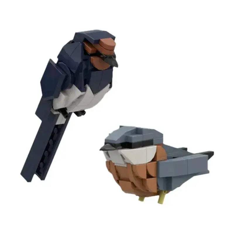 MOC-132640 Birds Blue Tit Redbreast Building Blocks Gift Building Bricks MOC - ToylandEU