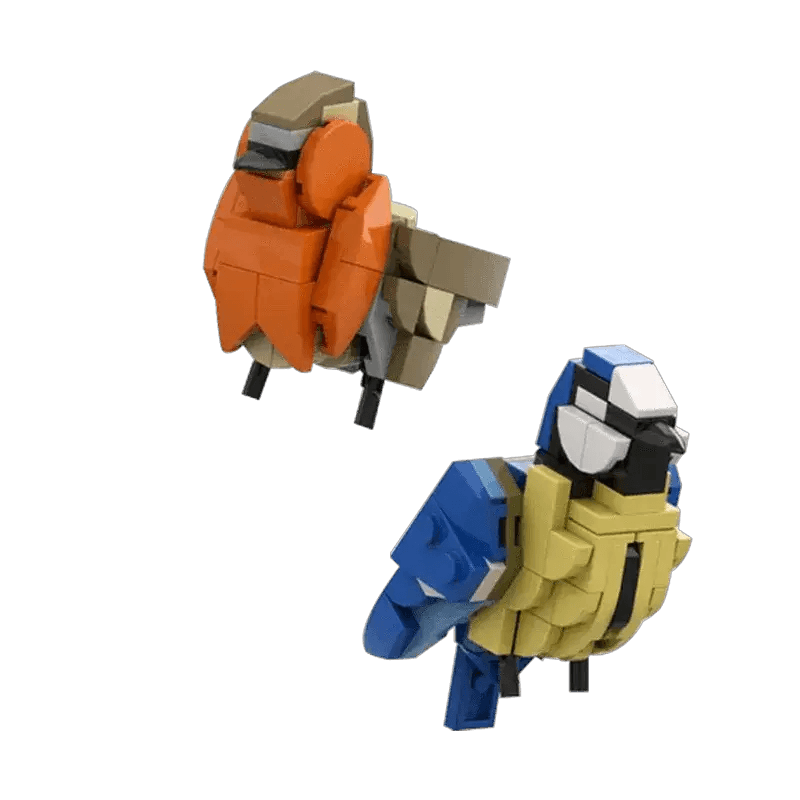 MOC-132640 Birds Blue Tit Redbreast Building Blocks Gift Building Bricks MOC - ToylandEU
