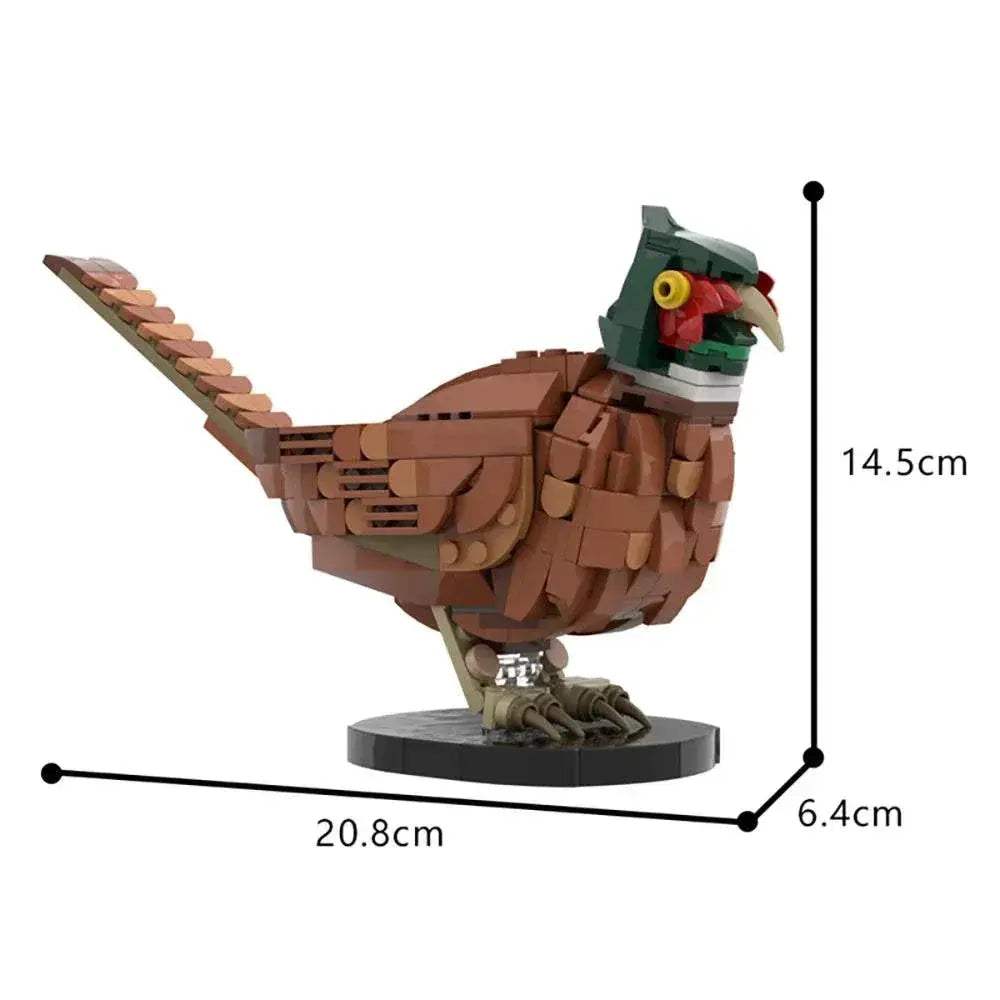 MOC-183592 Pheasant Building Blocks Cute Bird Series Gift Building Bricks MOC - ToylandEU