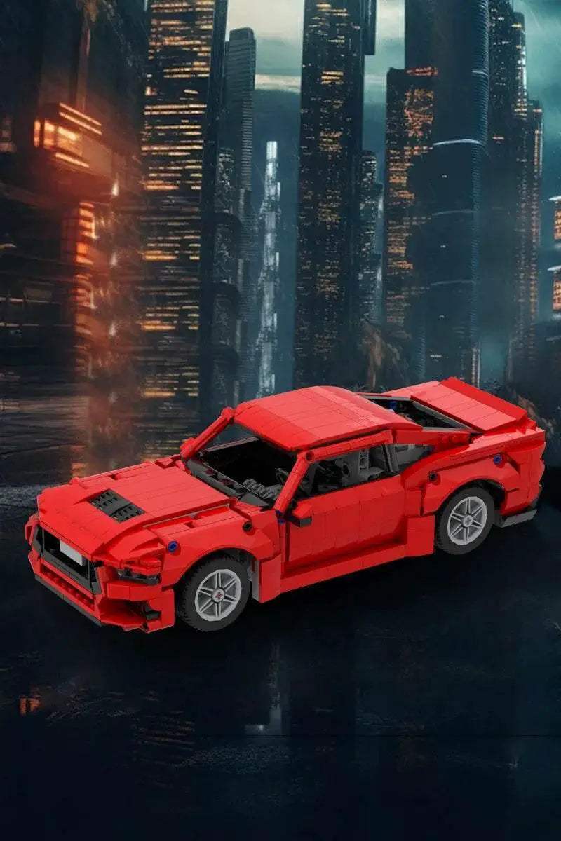 MOC 2025 Ford Mustang GT Model Building Blocks Red Luxury Sports Car Assembly Brick Building Bricks MOC Adult Gift - ToylandEU