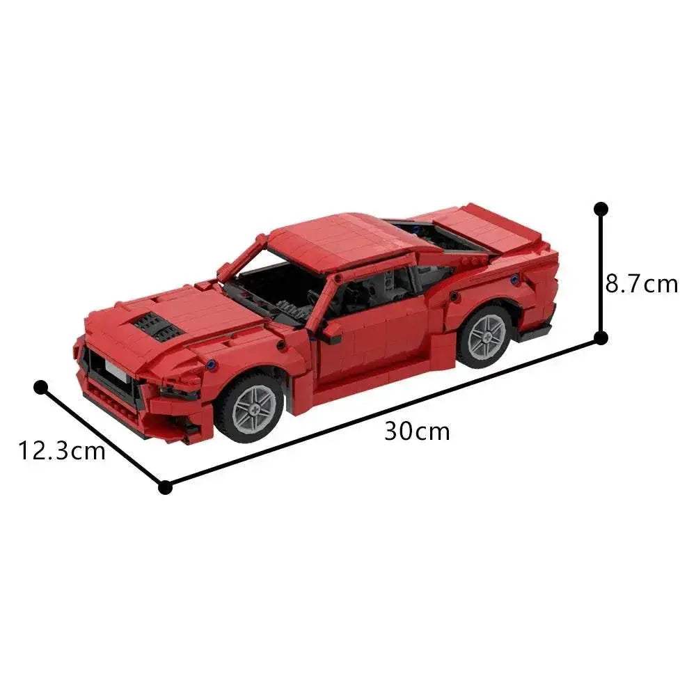 MOC 2025 Ford Mustang GT Model Building Blocks Red Luxury Sports Car Assembly Brick Building Bricks MOC Adult Gift - ToylandEU