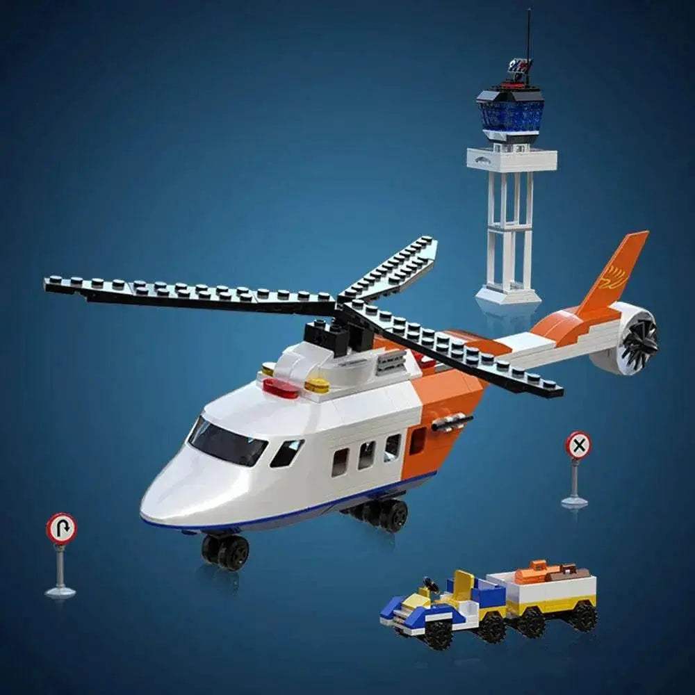 MOC 3in1 Aircraft Model Building Blocks City Series Air Cargo Aircraft Control Tower Building Bricks MOC - ToylandEU