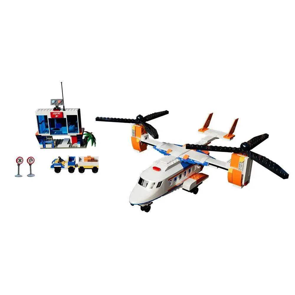 MOC 3in1 Aircraft Model Building Blocks City Series Air Cargo Aircraft Control Tower Building Bricks MOC - ToylandEU