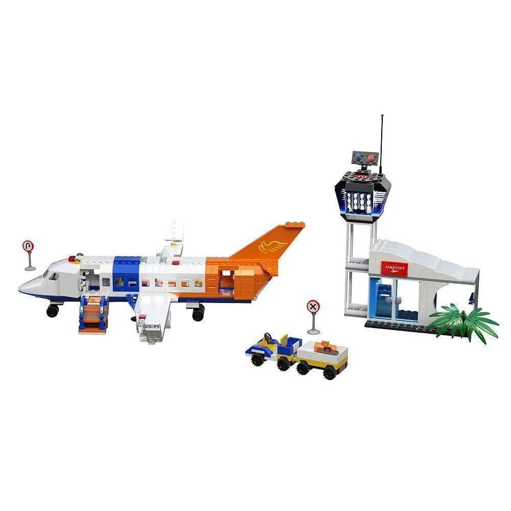 MOC 3in1 Aircraft Model Building Blocks City Series Air Cargo Aircraft Control Tower Building Bricks MOC - ToylandEU