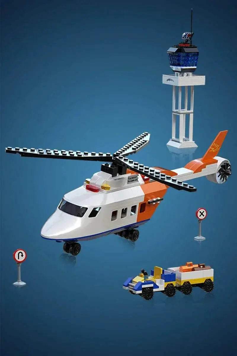 MOC 3in1 Aircraft Model Building Blocks City Series Air Cargo Aircraft Control Tower Building Bricks MOC - ToylandEU
