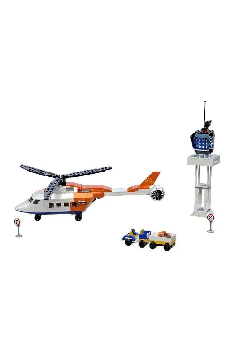 MOC 3in1 Aircraft Model Building Blocks City Series Air Cargo Aircraft Control Tower Building Bricks MOC - ToylandEU