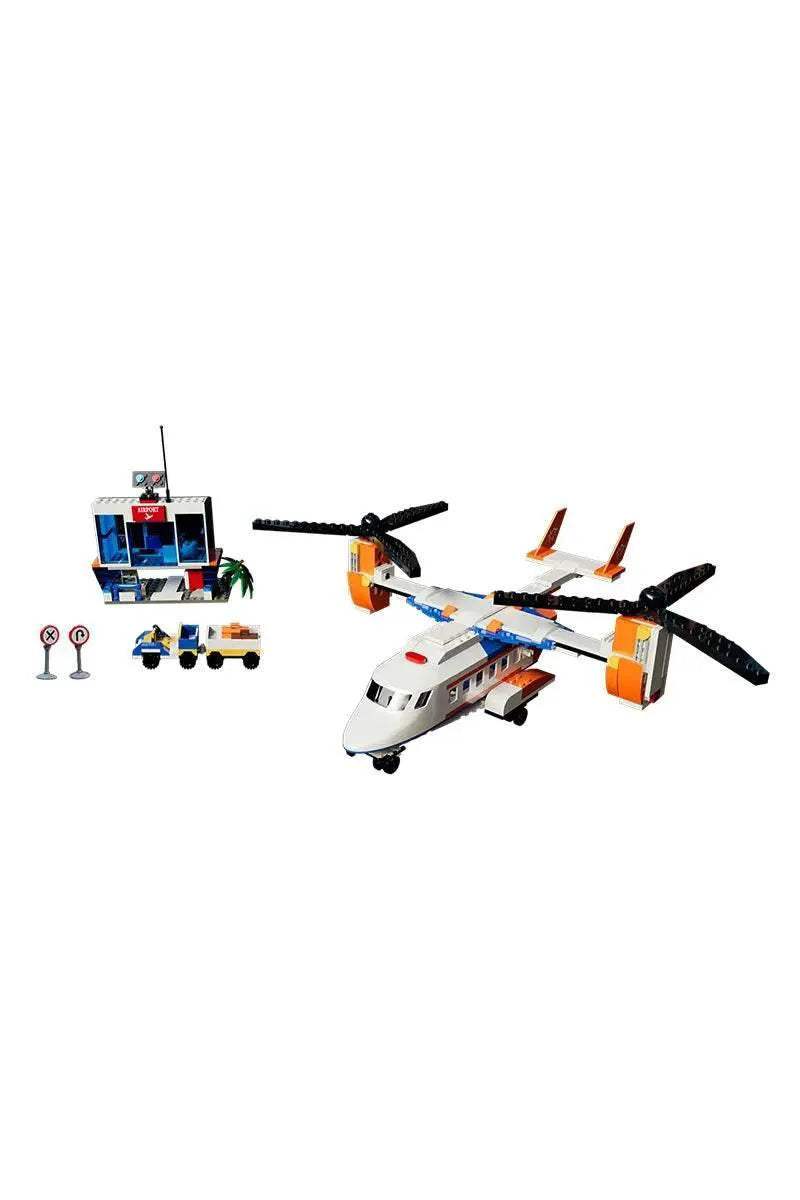 MOC 3in1 Aircraft Model Building Blocks City Series Air Cargo Aircraft Control Tower Building Bricks MOC - ToylandEU