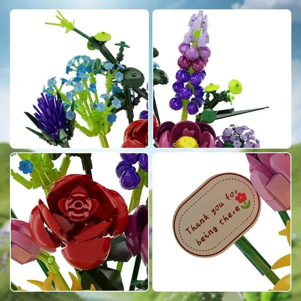  MOC MOC Bouquet Building Blocks Romantic Rose Sunflower Decoration Building Bricks MOC -  ToylandEU™