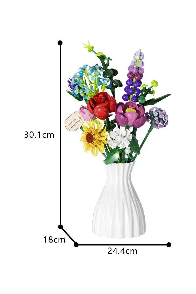  MOC MOC Bouquet Building Blocks Romantic Rose Sunflower Decoration Building Bricks MOC -  ToylandEU™