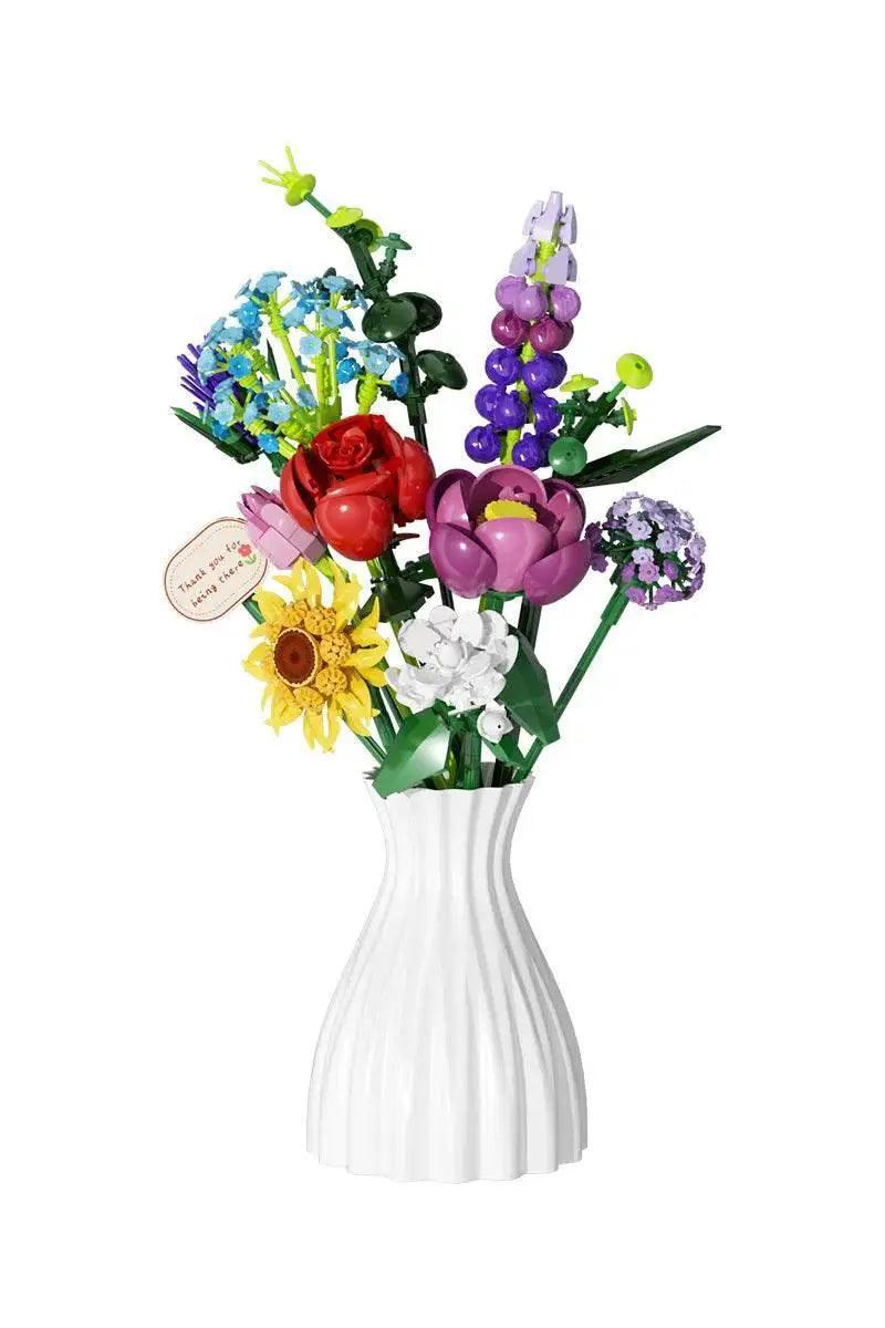  MOC MOC Bouquet Building Blocks Romantic Rose Sunflower Decoration Building Bricks MOC -  ToylandEU™