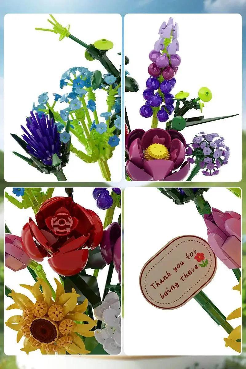 MOC MOC Bouquet Building Blocks Romantic Rose Sunflower Decoration Building Bricks MOC -  ToylandEU™
