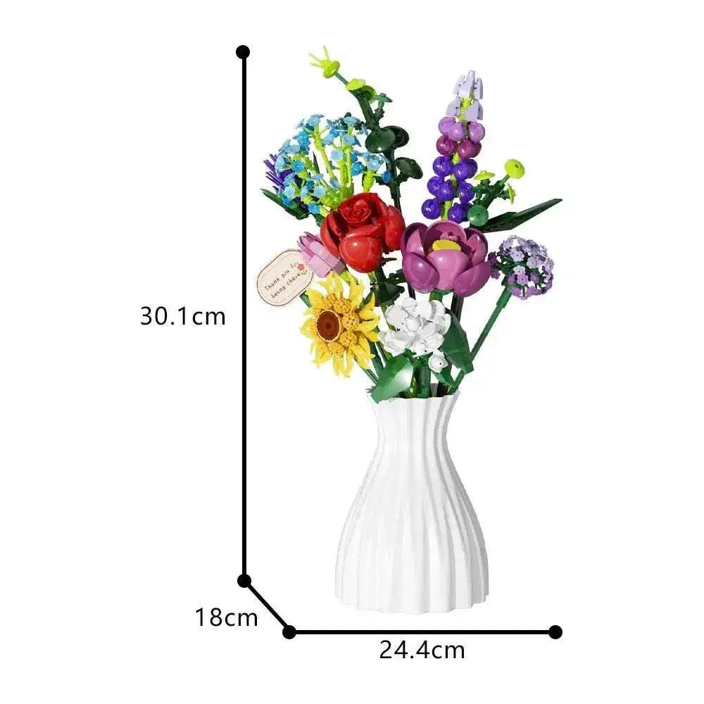  MOC MOC Bouquet Building Blocks Romantic Rose Sunflower Decoration Building Bricks MOC -  ToylandEU™