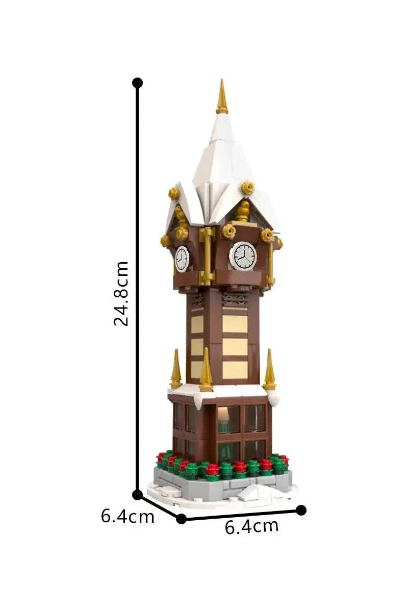 MOC Christmas Street Clock Building Blocks Winter Village Gift Building Bricks MOC - ToylandEU