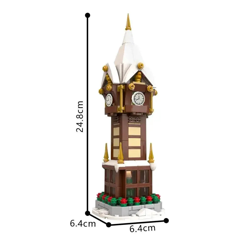 MOC Christmas Street Clock Building Blocks Winter Village Gift - ToylandEU