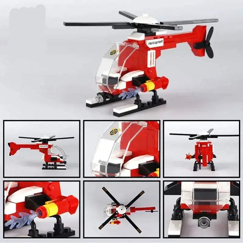 MOC MOC Firefighter Helicopter Building Blocks Kit Lego Compatible - ToylandEU