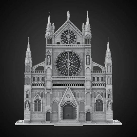  MOC MOC France Gothic Cathedral Model Building Blocks Gift Building Bricks MOC -  ToylandEU™